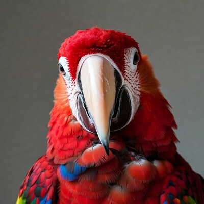 Close-up red macaw parrot