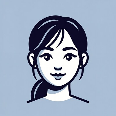 Asian woman illustration smiling
