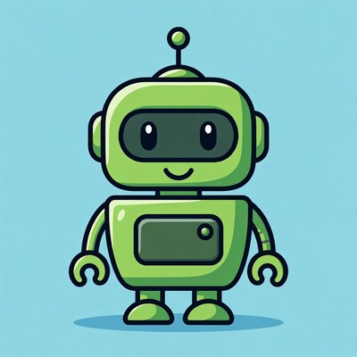 Cute green robot illustration
