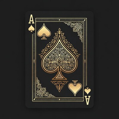 Golden Ace of Spades Playing Card