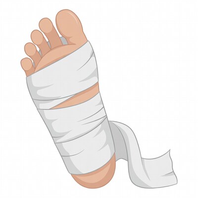 Bandaged foot illustration