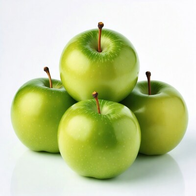Stack of fresh green apples