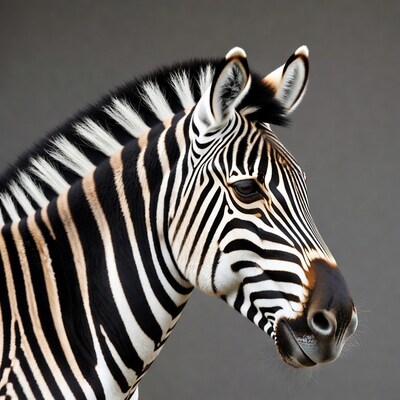Zebra head profile view