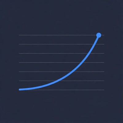 Blue upward trend line graph