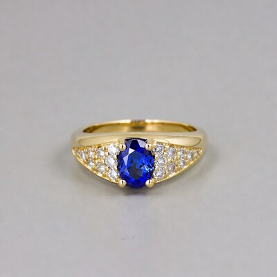 Gold Sapphire Diamond Ring