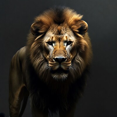 Majestic Lion Portrait Closeup