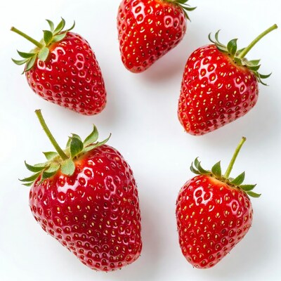 Fresh Strawberries on White Background