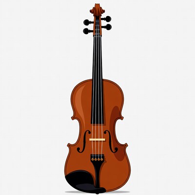 Violin illustration on white background