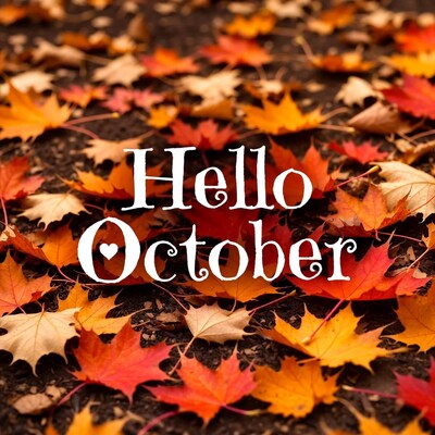 Hello October Fall Leaves