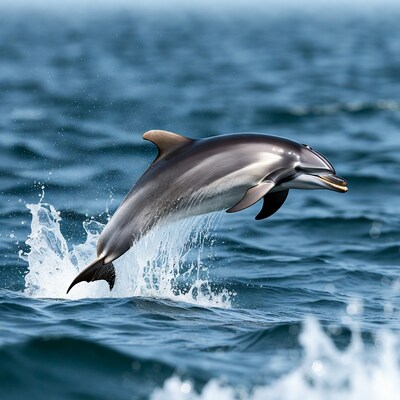Dolphin jumping from ocean water