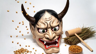 Hannya Mask with Beans and Mallet