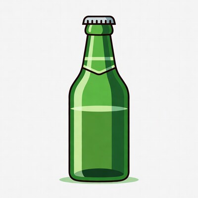 Green Beer Bottle with Cap