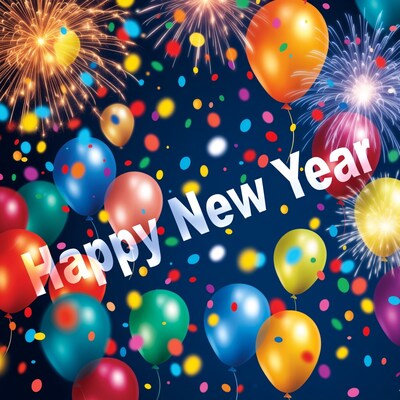 Happy New Year Fireworks Balloons