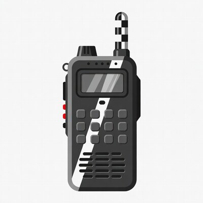 Black Walkie Talkie with Antenna