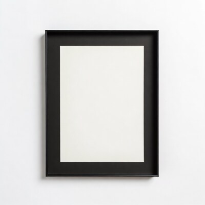 Black picture frame on white wall