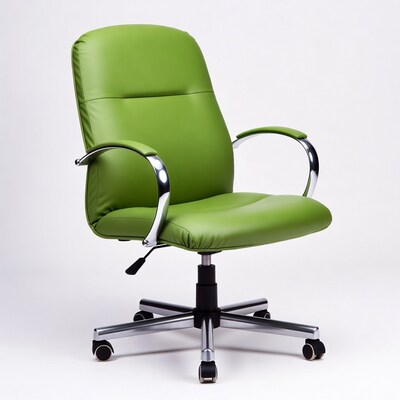 Green leather office chair