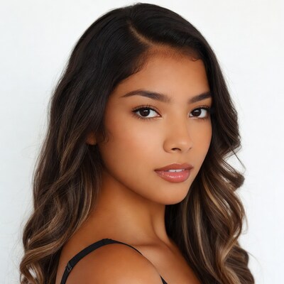 Beautiful woman with long brown hair