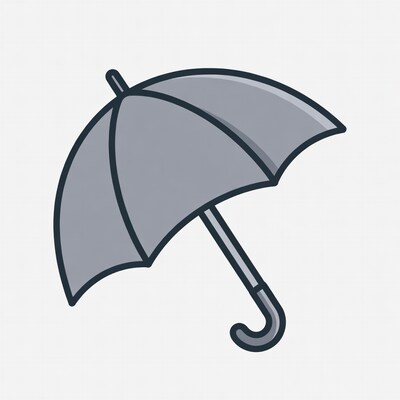 Gray Umbrella Illustration