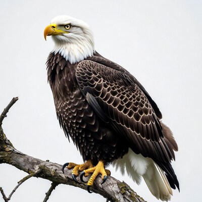 Bald eagle perched on branch