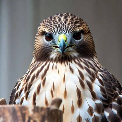 Close-up red-tailed hawk portrait