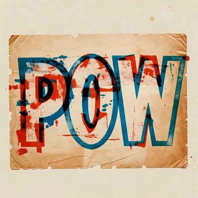 Pow Wow Textured Typography Art