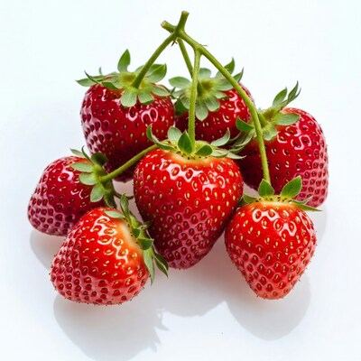 Fresh strawberries on white background