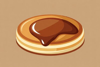 Pancake with chocolate syrup