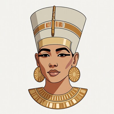 Egyptian Queen Nefertiti Illustration