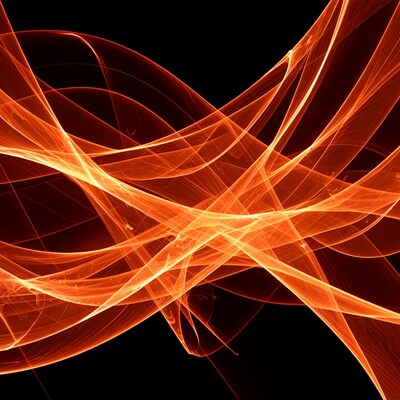 Orange Abstract Swirling Lines
