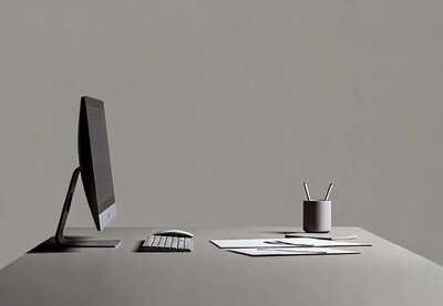Modern Desk with Computer Monitor