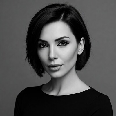 Woman with short black hair portrait