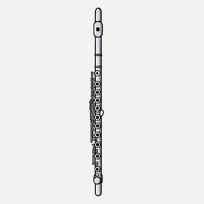 Flute illustration on white background