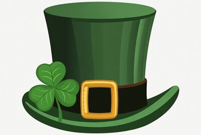 Green Leprechaun Hat with Shamrock