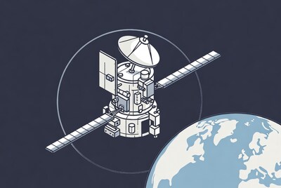 Satellite orbiting Earth illustration