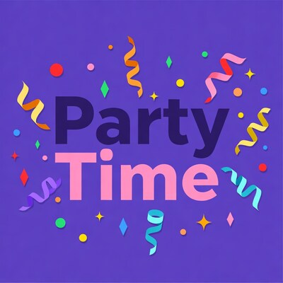 Party Time Text with Confetti
