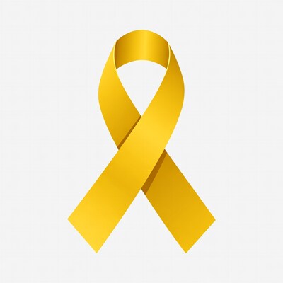 Yellow Ribbon on White Background