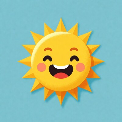 Smiling cartoon sun illustration