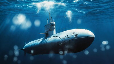 Submarine cruising underwater