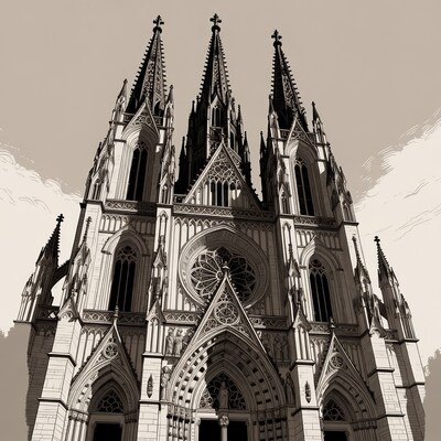 Gothic Cathedral Illustration