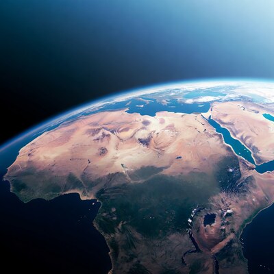 Earth from space Africa view