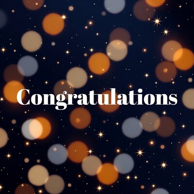 Congratulations Text with Bokeh Lights