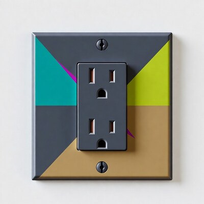 Colorful Geometric Electrical Outlet
