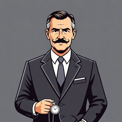 Man holding pocket watch