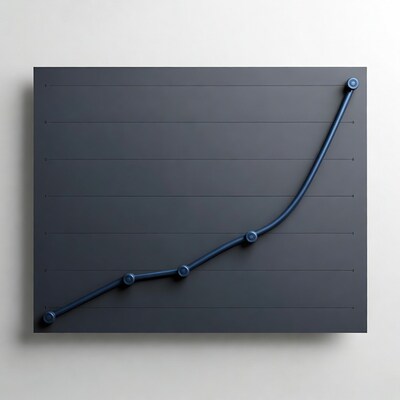 Blue upward trend line graph