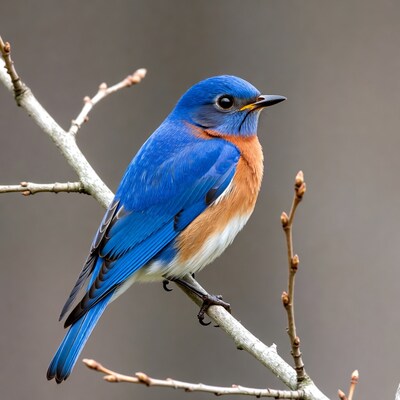 Eastern Bluebird perched on branch