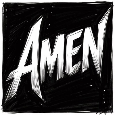 Hand-Drawn Amen Text Illustration