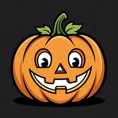 Cartoon Jack-o-Lantern Pumpkin Smiling