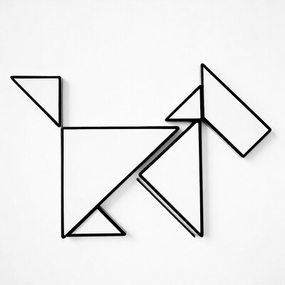 Tangram dog outline