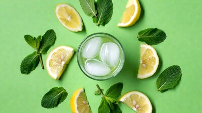 Lemon Mint Water Glass