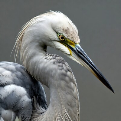 Closeup of Cattle Egret head